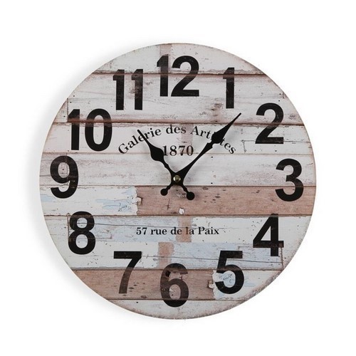 RELOJ PARED VERSA MADERA 1870 REDONDO 29CMS
